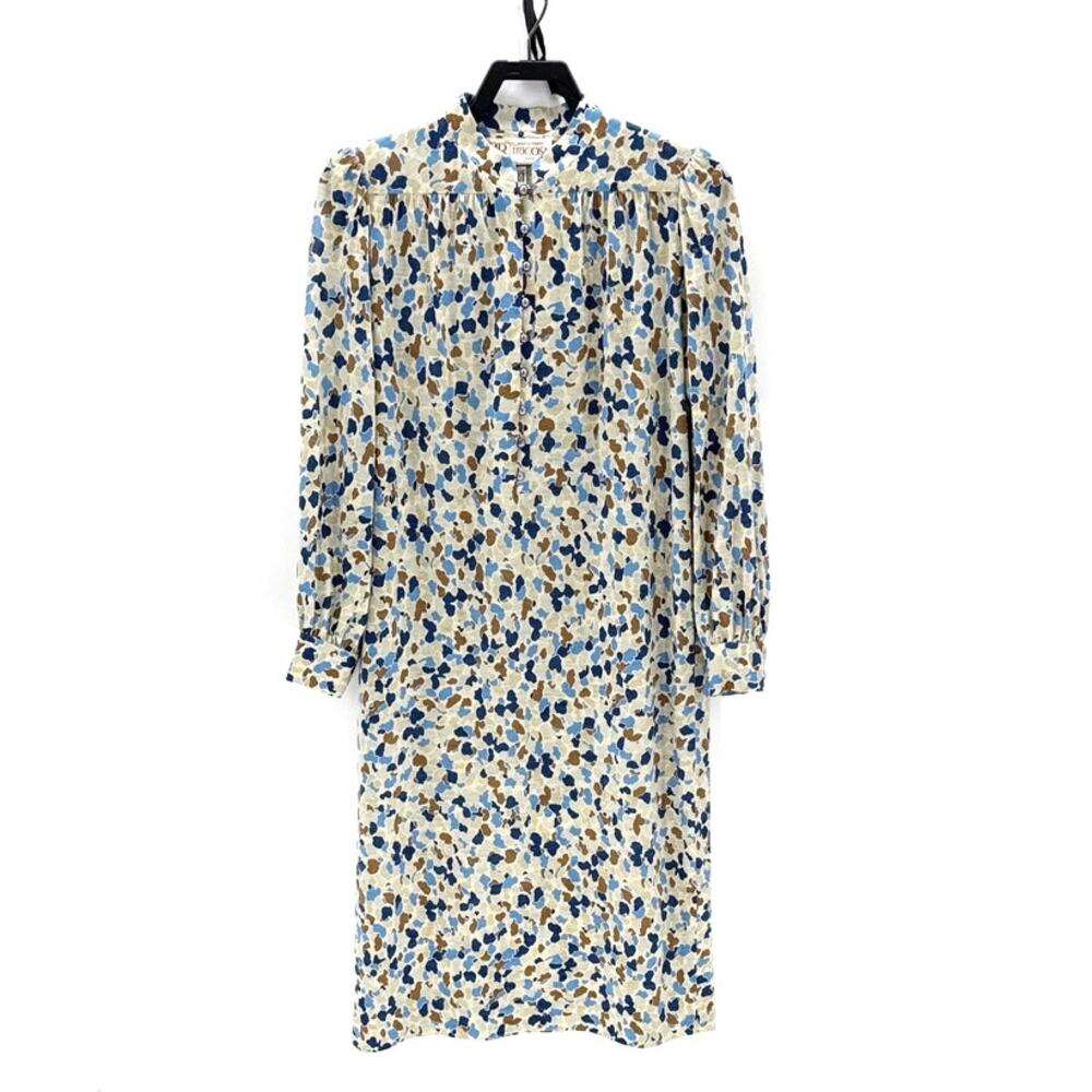 Vintage Tricosa made in Paris wool blend shift sheath shirt dress size L